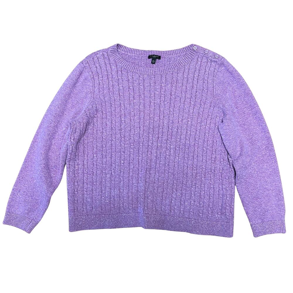 Talbots Purple Cable Knit Sweater EUC XLP